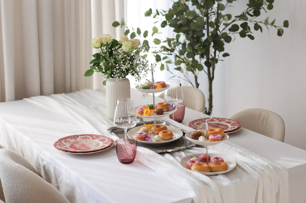 Cookinglife Etagère Porselein 2-laags ø 17 & 21 cm - Serveertoren voor Hapjes en Desserts