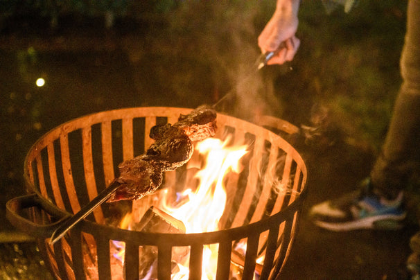 Forged BBQ Spies Churrasco - Olijfhout / Staal - V - vorm - 70cm