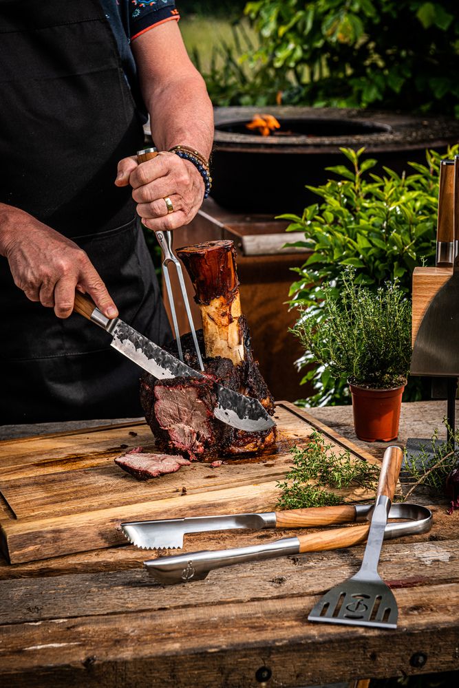 Forged Trancheervork / Vleesvork Olive