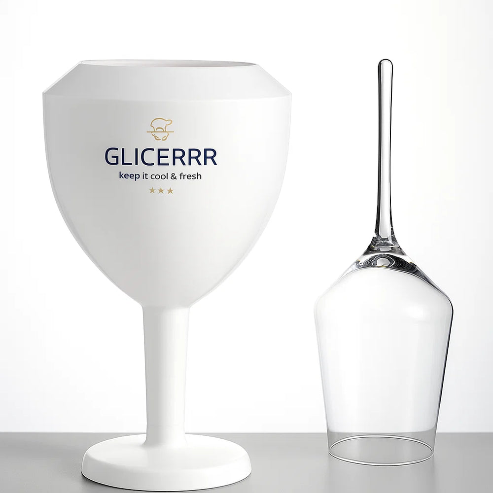 GLICERRR Wijnglas koeler en houder set + glas - 2 stuks