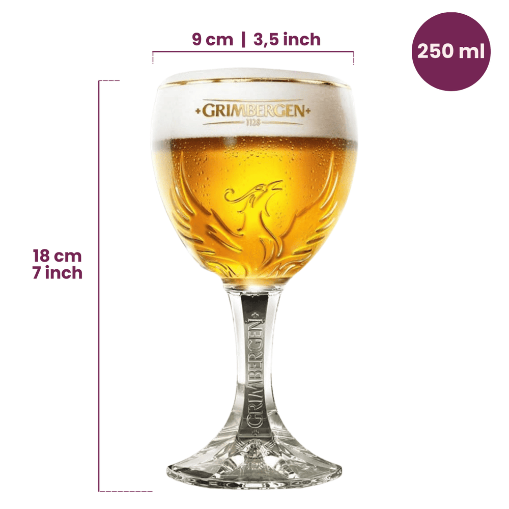 Grimbergen Bierglazen op Voet - 250 ml - 6 stuks