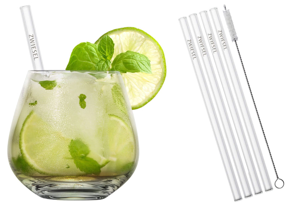 Schott Zwiesel Cocktailglazenset Vina - 4 delige set - met rietjes en borsteltje