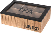 Cookinglife Theedoos - Theekist - Bistro - 6 vakken - 24 x 16.5 x 7.5 cm