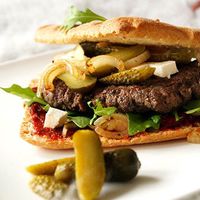 Hamburgers met focaccia