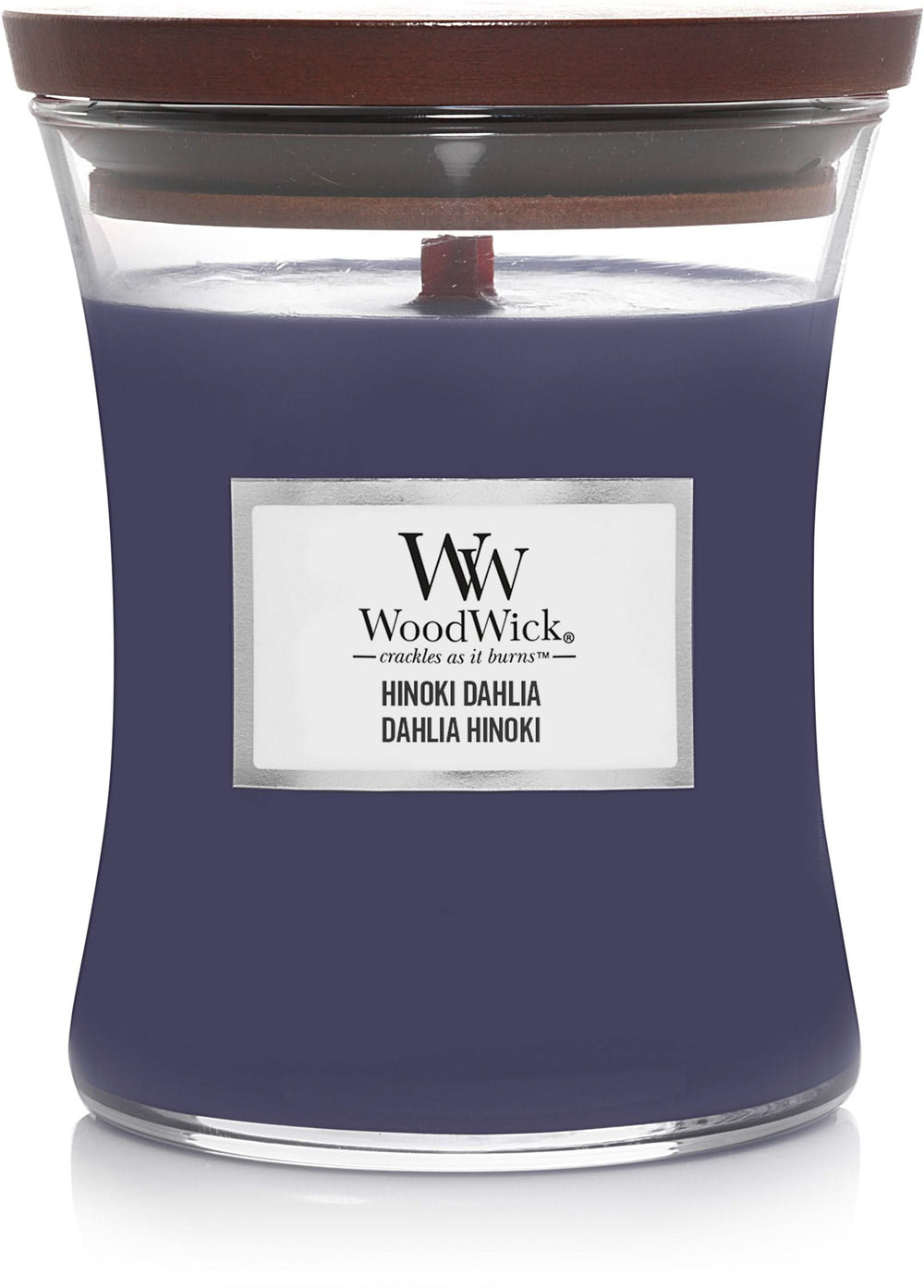 WoodWick Geurkaars Medium Hinoki Dahlia - 11 cm / ø 10 cm