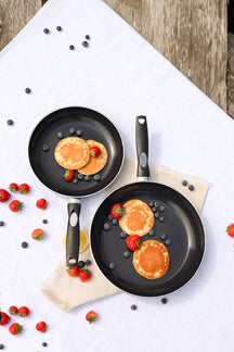 Sola Pannenset Pearl - Kookpan ø 16, 18, 20 cm, BEKA Koekenpan 24, 28 cm & Steelpan ø 16 cm - Inductie & Downdraft geschikt - 6 Delig