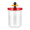 Alessi Voorraadpot Twergi - ES16/100 - Rood - ø 12 cm / 1 Liter - door Ettore Sotsass