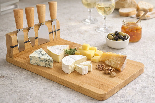Kaasmessenset 5-delig RVS - Snijden en serveren van kaas - Cookinglife