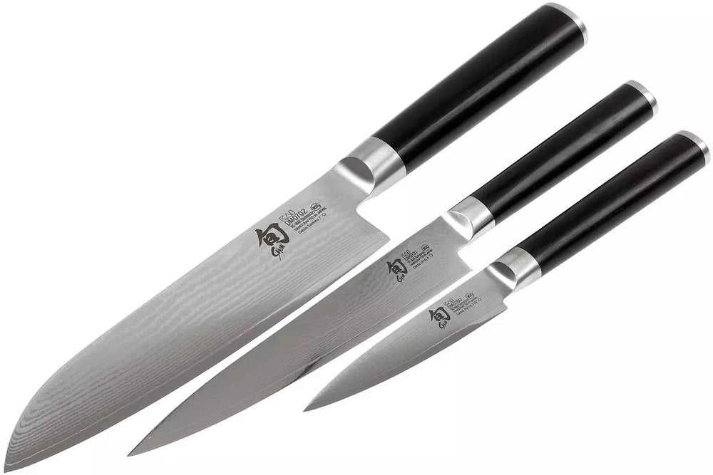 Kai Messenset Shun Classic - 32 lagen damaststaal - (Officemes + Universeel Mes + Santoku Mes) 3-delig - DMS-310