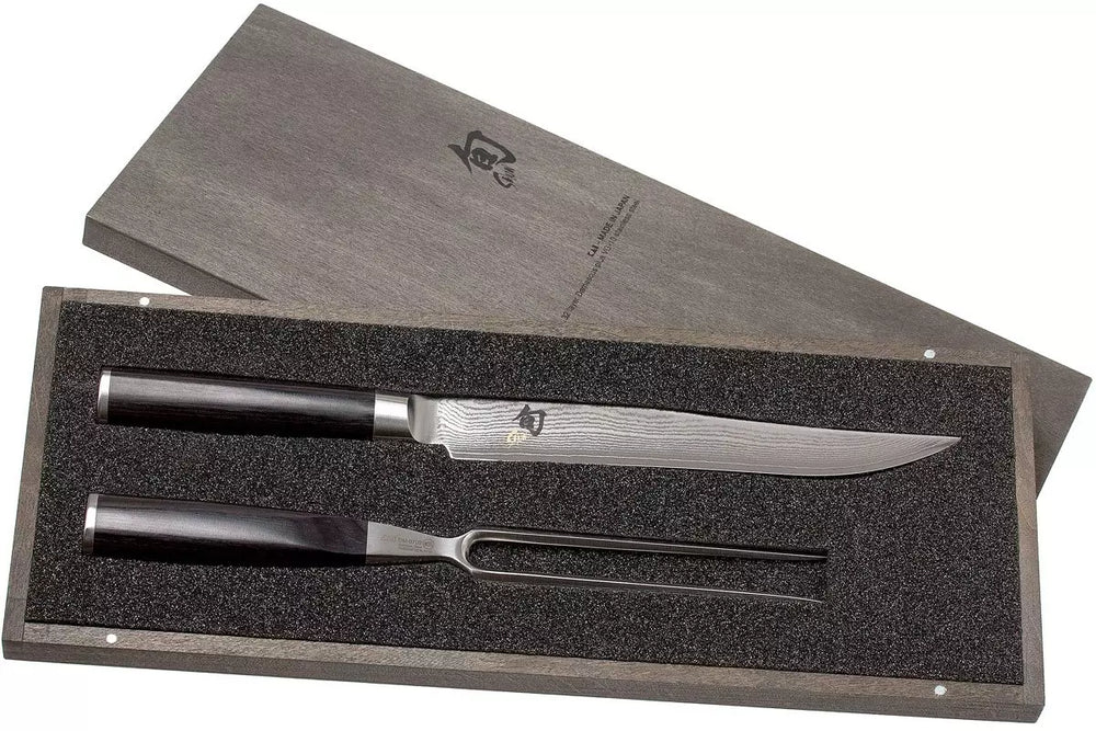 Kai Trancheerset Shun Classic - 32 lagen damaststaal - (Vleesmes + Vleesvork) - 2-delig - DMS-200