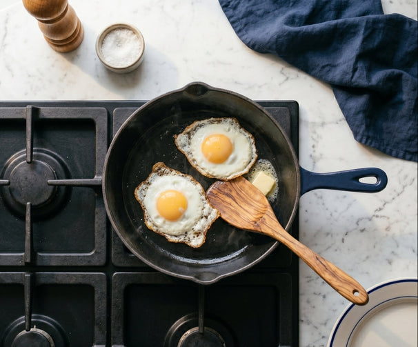 Keij Kamado Koekenpan Skillet Geëmailleerd gietijzer ø25,5cm Blauw - Inductie