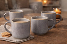 Cookinglife Koffiemokken Serene Blue 330 ml - Aardewerk - 4 stuks