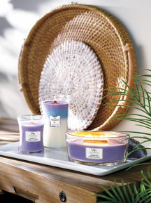 WoodWick Geurkaars Ellipse Lavender Spa - 9 cm / 19 cm - Geurkaars in Glas - Houten Lont