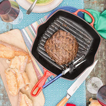 Le Creuset Grillpan Signature - Kersenrood - 26 x 26 cm - geëmailleerde anti-aanbaklaag