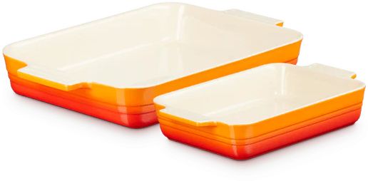 Le Creuset Ovenschalen Classic - 25 & 32 cm - Oranjerood - 2 delig