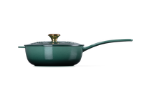 Le Creuset Sauspan Gietijzer - Goudkleurig Knop - Holly Christmas - Artichaut Groen -  ø 21 cm / 2 Liter