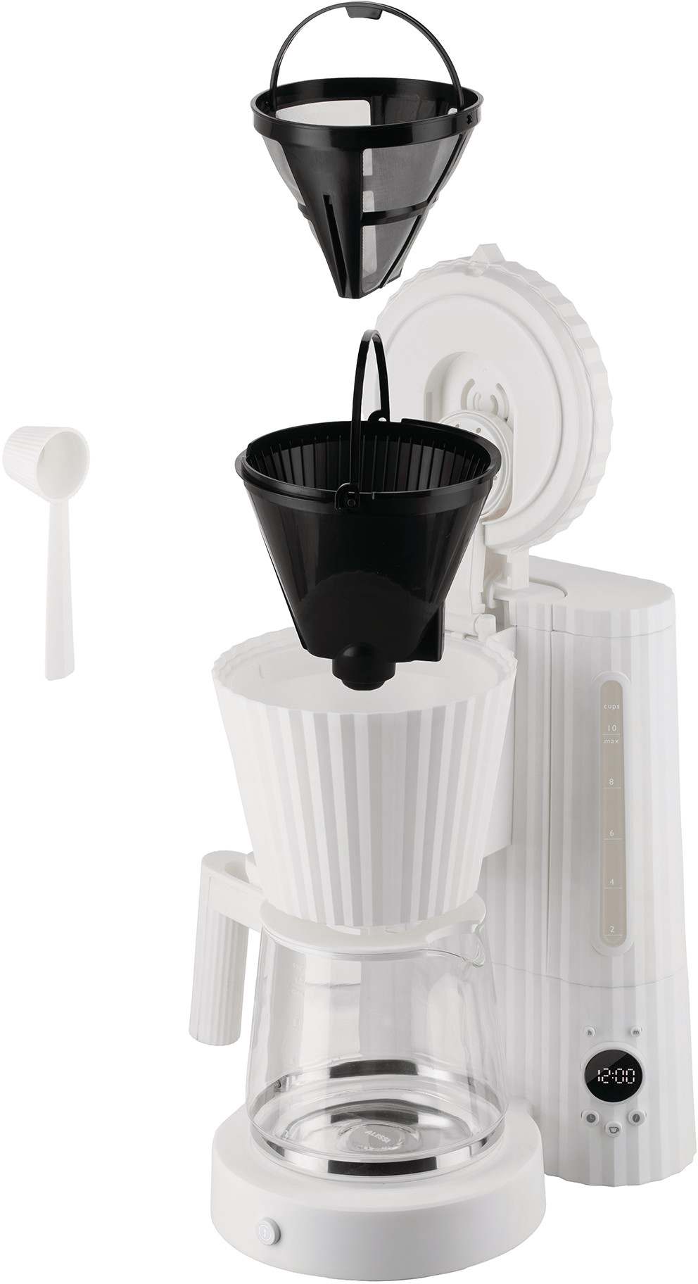 Alessi Filter-koffiezetapparaat Plissé - 1.5 liter - Wit - Michele De Lucchi - MDL14 W