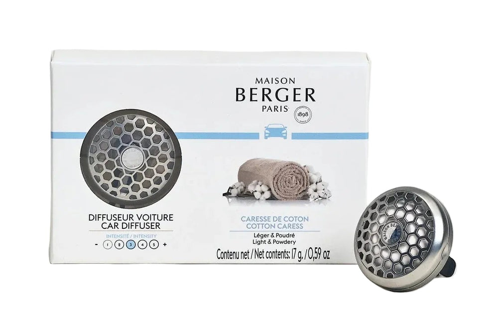 Maison Berger Autoparfum / Autodiffuser Silver - Cotton Caress - Met Navulling