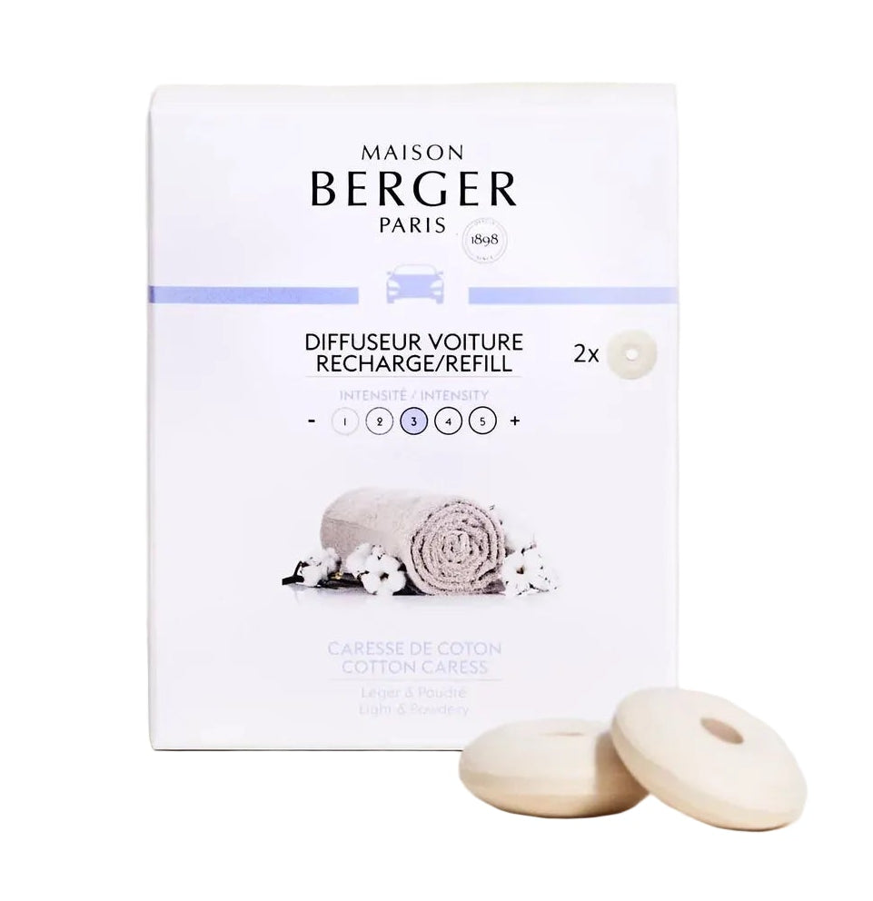 Maison Berger Autoparfum / Autodiffuser Silver - Cotton Caress - Met Navulling