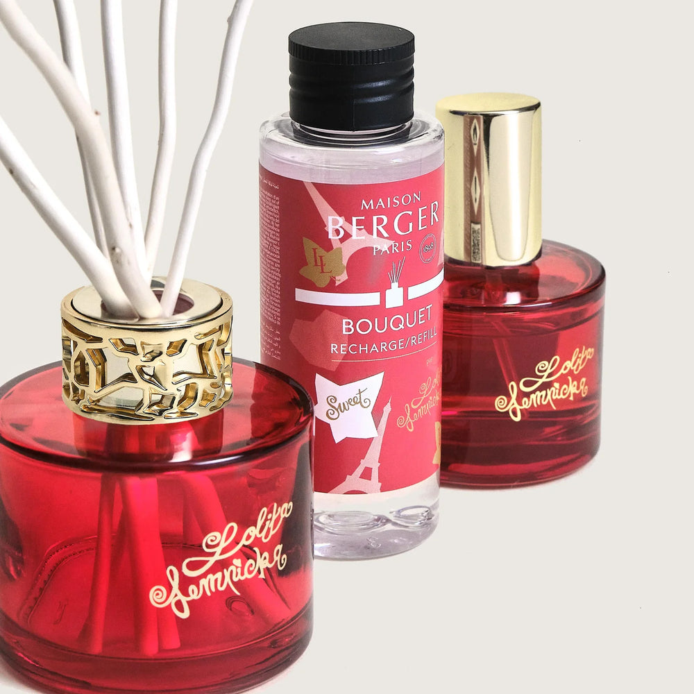 Maison Berger Giftset Duo Lolita Lempicka Sweet - Geurstokjes 80 ml & Roomspray 50 ml - Rood