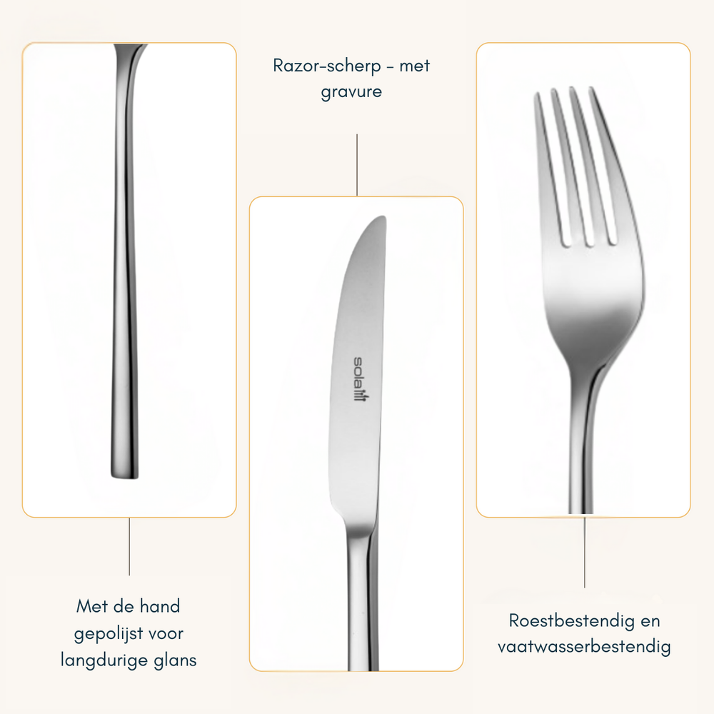 Sola Bestekset Montreux - 18/10 RVS - 24 delig / 6 personen