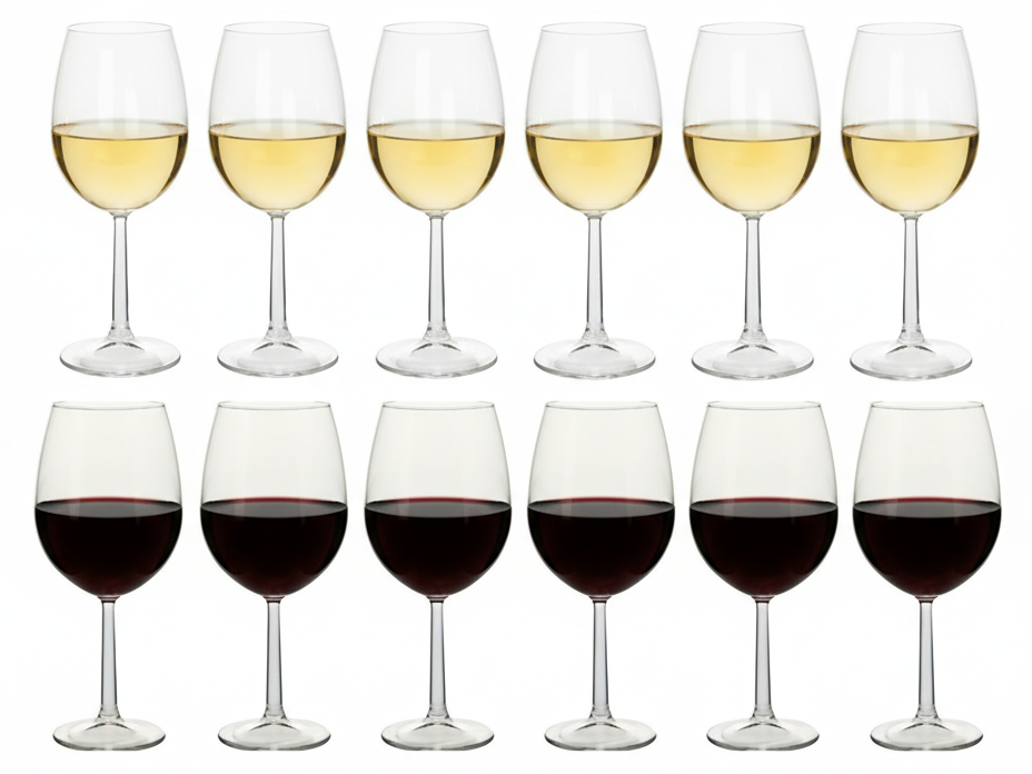 Cookinglife Wijnglazenset Milena 12-Delig -  Rode wijnglazen + Witte wijnglazen