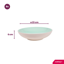 Cookinglife Diepe borden / Pastaborden Pastel Harmony ø 23 cm - 6 Stuks