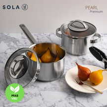 Sola Pannenset Pearl - RVS - Kookpan ø 16, 18, 20 cm & Steelpan ø 16 cm -  Inductie geschikt - 4 Delig