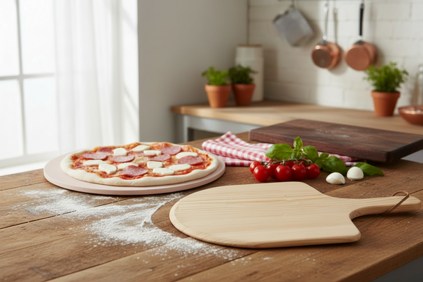 Pizza Bakset Ø 33 cm - Pizza baksteen en Pizzaschep - Cookinglife