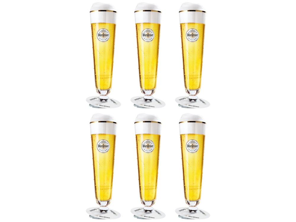 Warsteiner Bierglazen op Voet - 300 ml - 6 stuks