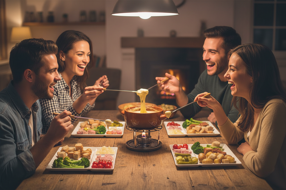 Cookinglife Fondueborden / Gourmetborden / Barbecueborden - 5 vakken - Wit - 24 x 24 cm - 4 Stuks