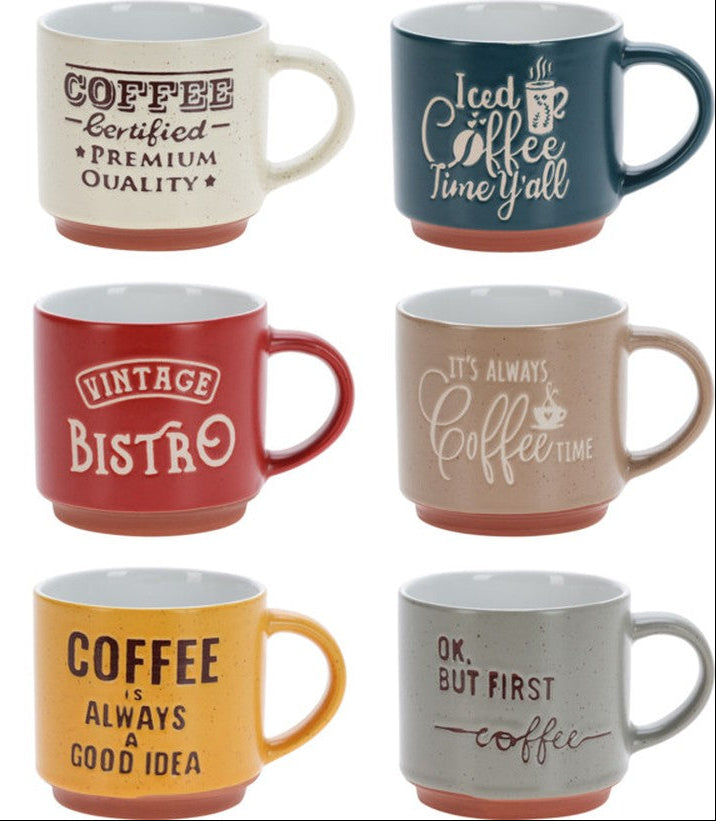 Cookinglife Koffiekopjes Koffietijd - 260 ml - 6 Stuks