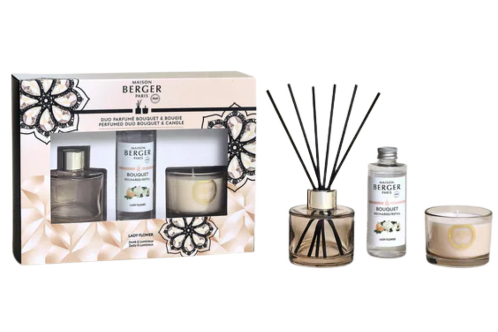 Maison Berger Giftset - Geurstokjes & Geurkaars - Eternity Nude - Lady Flower