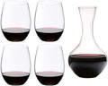 Riedel Rode Wijnglazenset O Wine - 4 stuks met Decanteerkaraf Syrah