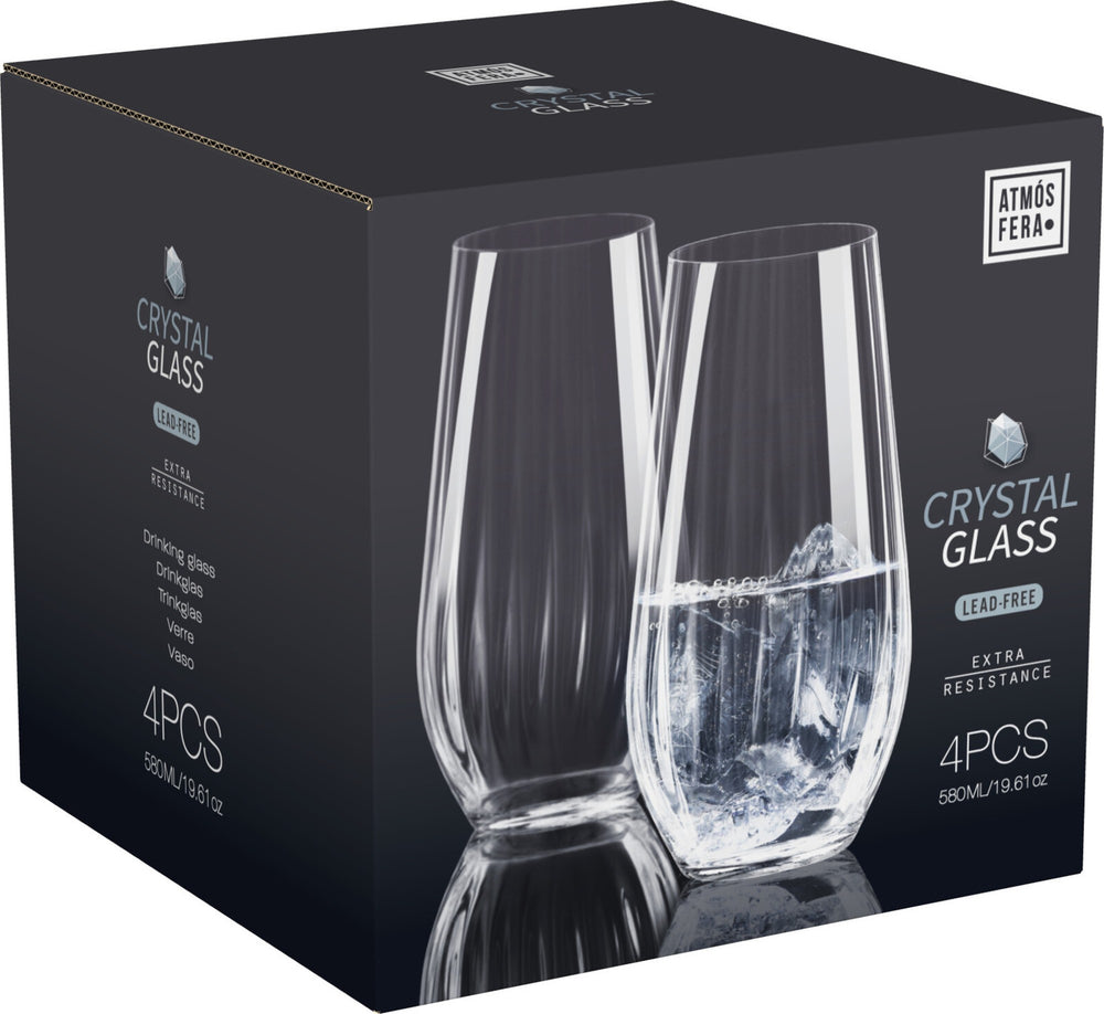 Cookinglife Longdrinkglazen Crystalline - 580 ml - 4 Stuks