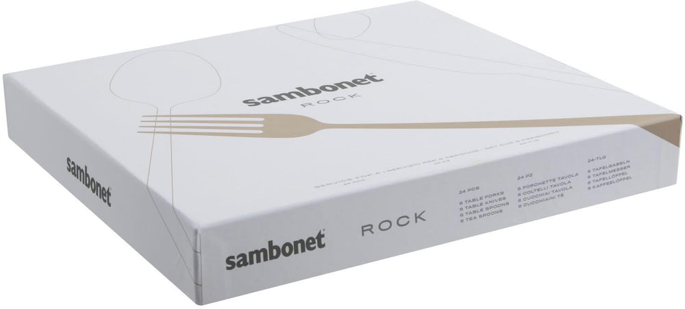 Sambonet Bestekset Rock - Zwart - 24 delig / 6 personen