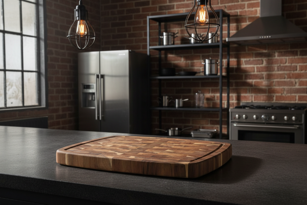 Snijplank Hout Acacia Pure Wood 46 x 36 cm - Houten Snijplank met Sapgeul - Cookinglife