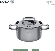 Sola Pannenset Zuma (Kookpan ø 16, 18, & 20, Steelpan ø 16 cm) 4-delig