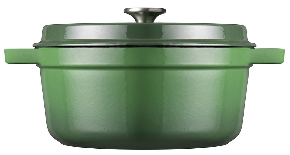 Sola Braadpan met deksel Gietijzer - Groen - ø 24 cm / 3.2 Liter - Geëmailleerd