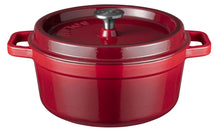 Sola Braadpan met deksel Gietijzer - Rood - ø 28 cm / 5 Liter - Geëmailleerd