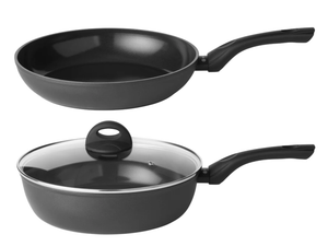 Sola Pannenset Stonehenge - Keramische Anti-aanbaklaag - 2-Delig - Koekenpan ø 28 cm en Hapjespan Met Deksel ø 28 cm