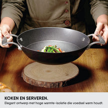 Stahl Cookware Wokpan Gietijzer Lichtgewicht - 24 cm - Ook inductie geschikt