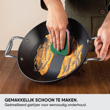 Stahl Cookware Wokpan Gietijzer Lichtgewicht - 28 cm - Ook inductie geschikt