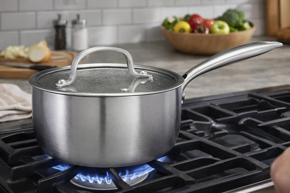 Cookinglife Steelpan met Glazen Deksel Signature Steel - RVS - ø 17.5 cm - geschikt voor alle warmtebronnen