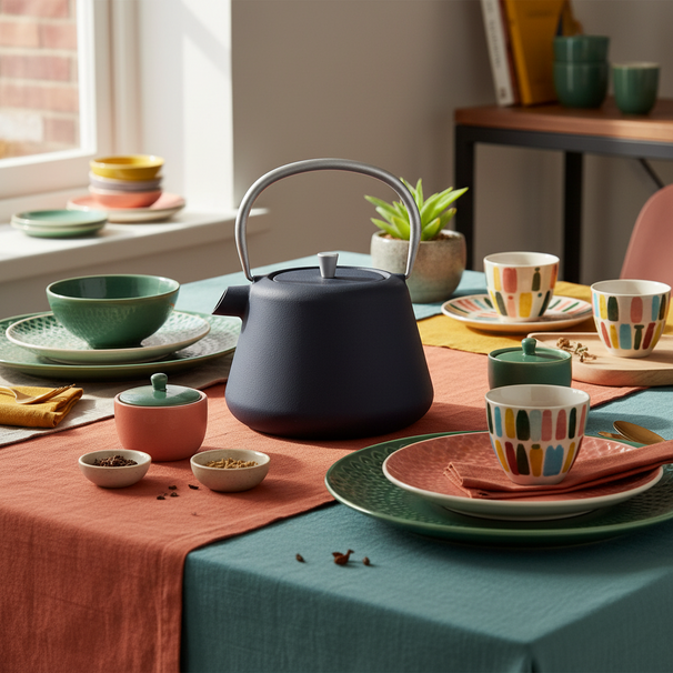 Cookinglife Theepot met RVS Theefilter - Gietijzer - Grijs - 1 Liter