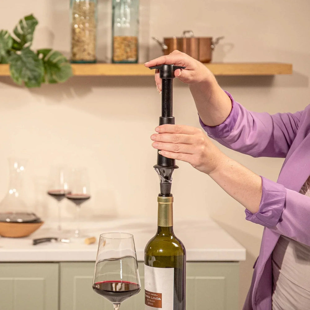 Vacu Vin Wijnset Elegant - Zwart - 5 delige set