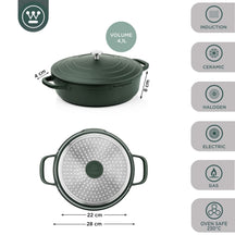 Westinghouse Hapjespan - Sauteuse - Performance - Gracious Green - ø 28 cm / 4.1 liter - standaard anti-aanbaklaag