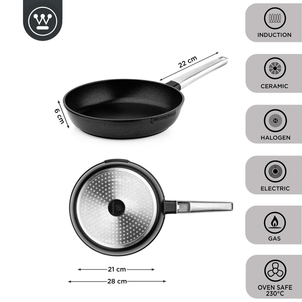 Westinghouse Koekenpan Performance - Blissful Black - ø 28 cm - standaard anti-aanbaklaag