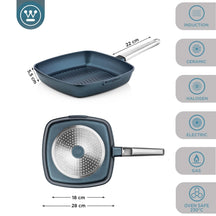 Westinghouse Grillpan Performance - Bravery Blue - 28 x 28 cm - standaard anti-aanbaklaag