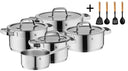WMF Pannenset Compact Cuisine - 5-delig - Inclusief GRATIS Cookinglife Kookgerei set - Kookpan ø 16, 16, 20 en 20 cm en Steelpan ø 14 cm